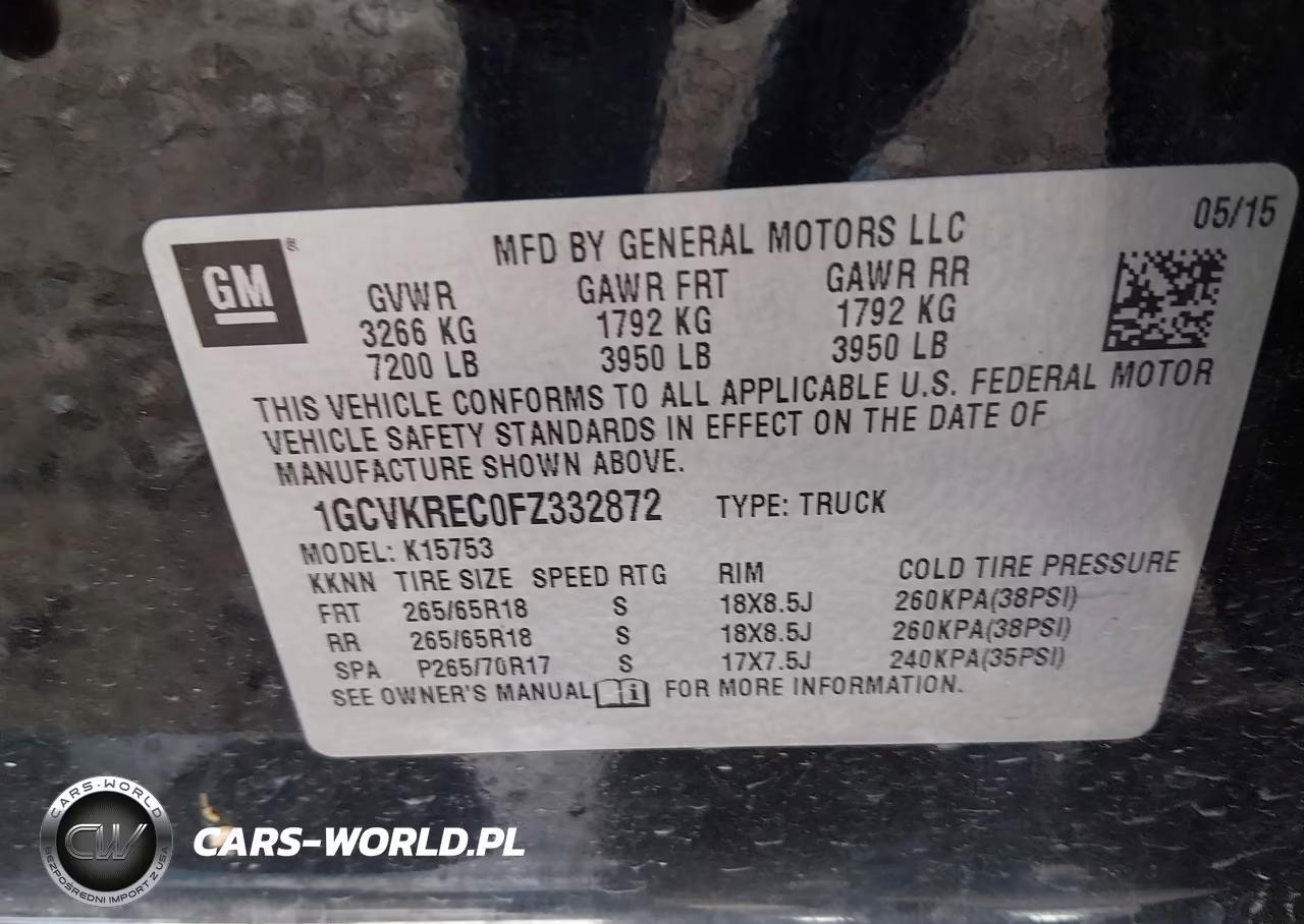 2015 Chevrolet Silverado 1500 2Lt VIN:1GCVKREC0FZ332872 - 9