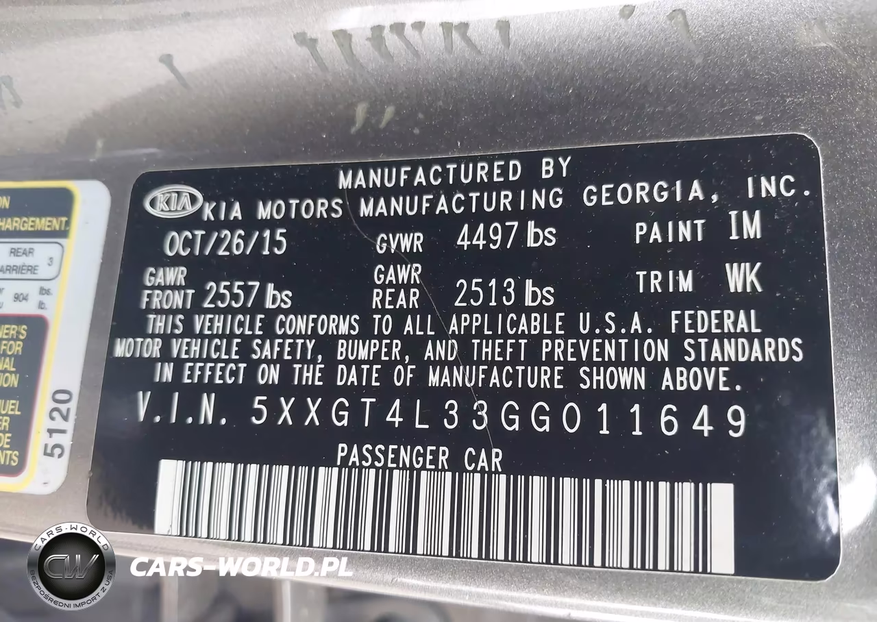 2016 Kia Optima Lx VIN:5XXGT4L33GG011649 - 9