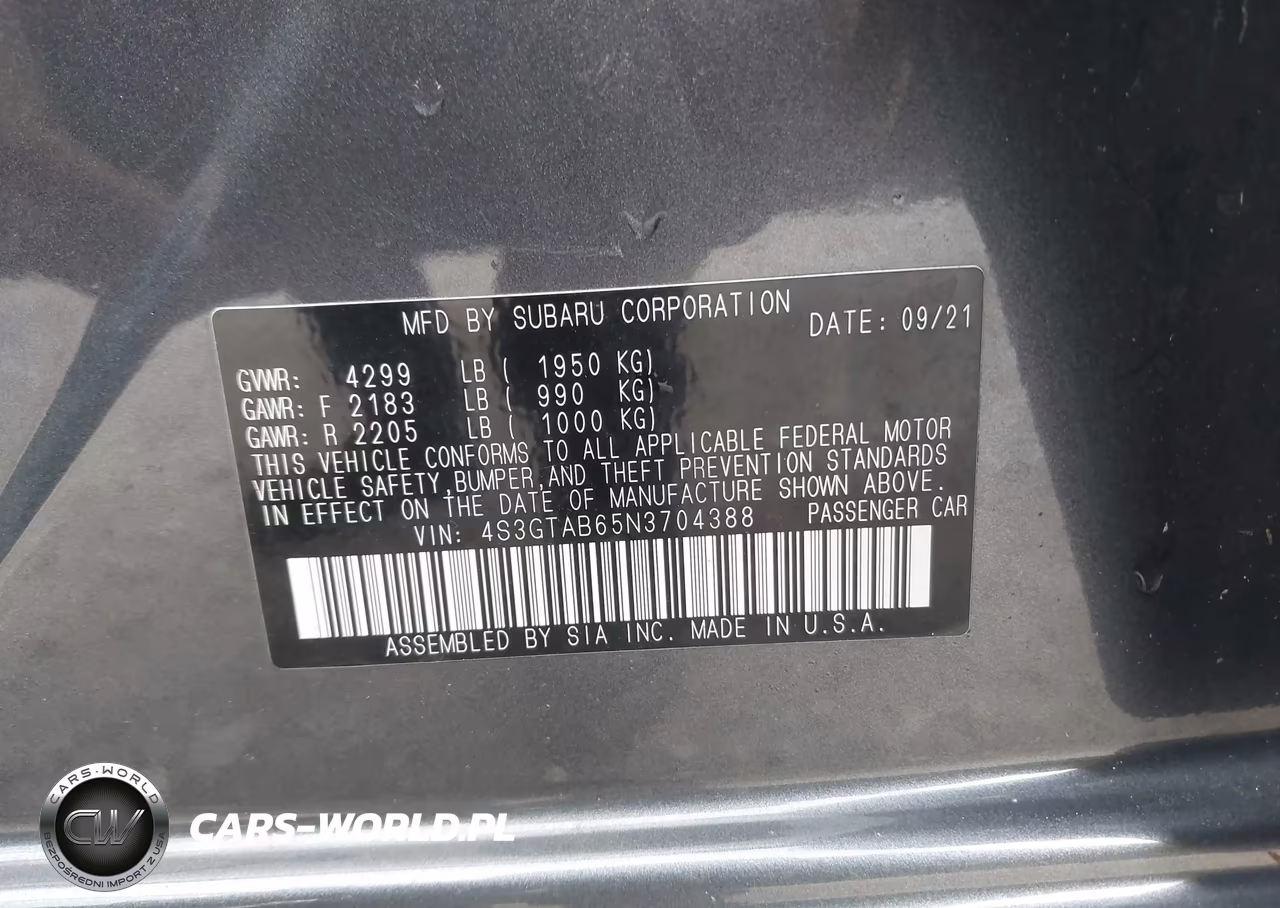 2022 Subaru Impreza VIN:4S3GTAB65N3704388 - 9