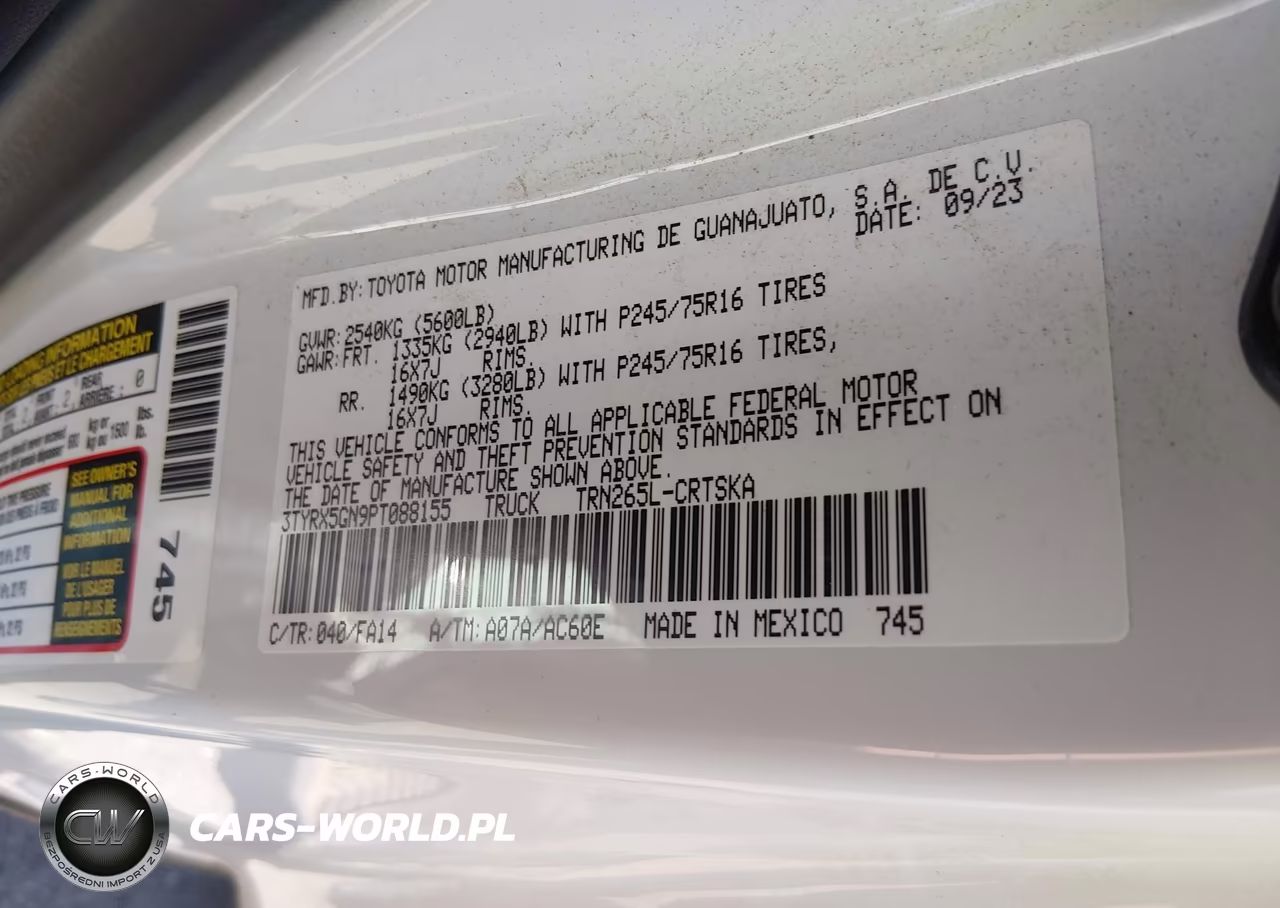 2023 Toyota Tacoma Sr VIN:3TYRX5GN9PT088155 - 9