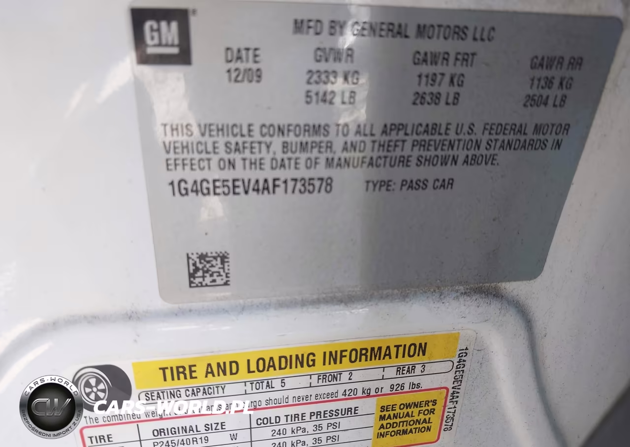 2010 Buick Lacrosse Cxs VIN:1G4GE5EV4AF173578 - 9