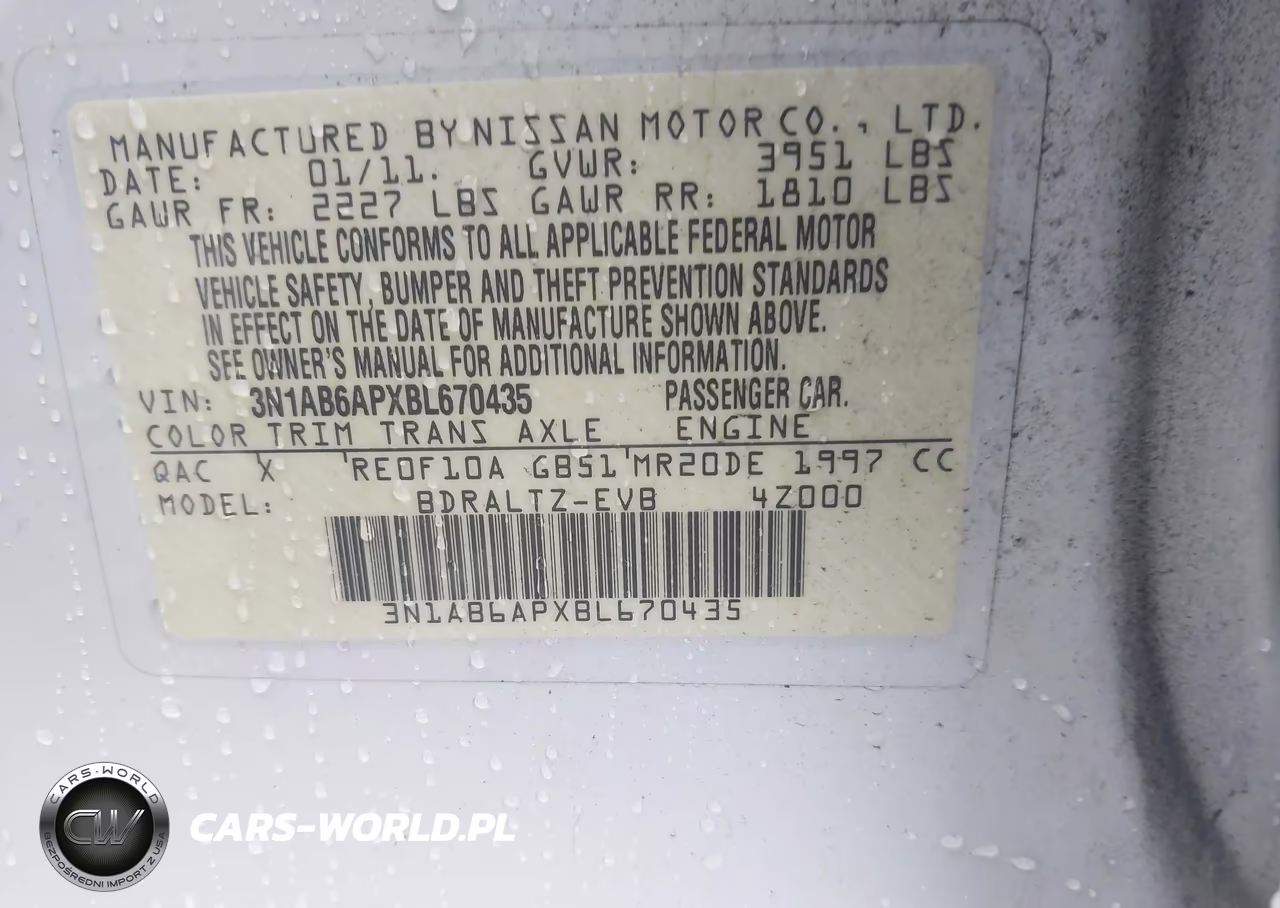 2011 Nissan Sentra 2.0Sr VIN:3N1AB6APXBL670435 - 9