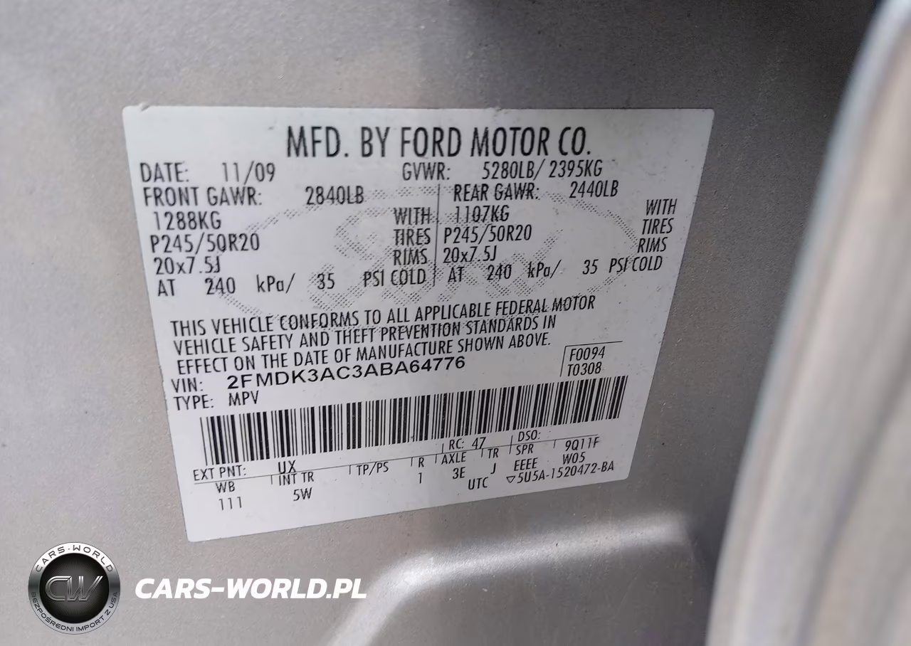 2010 Ford Edge Sport VIN:2FMDK3AC3ABA64776 - 9