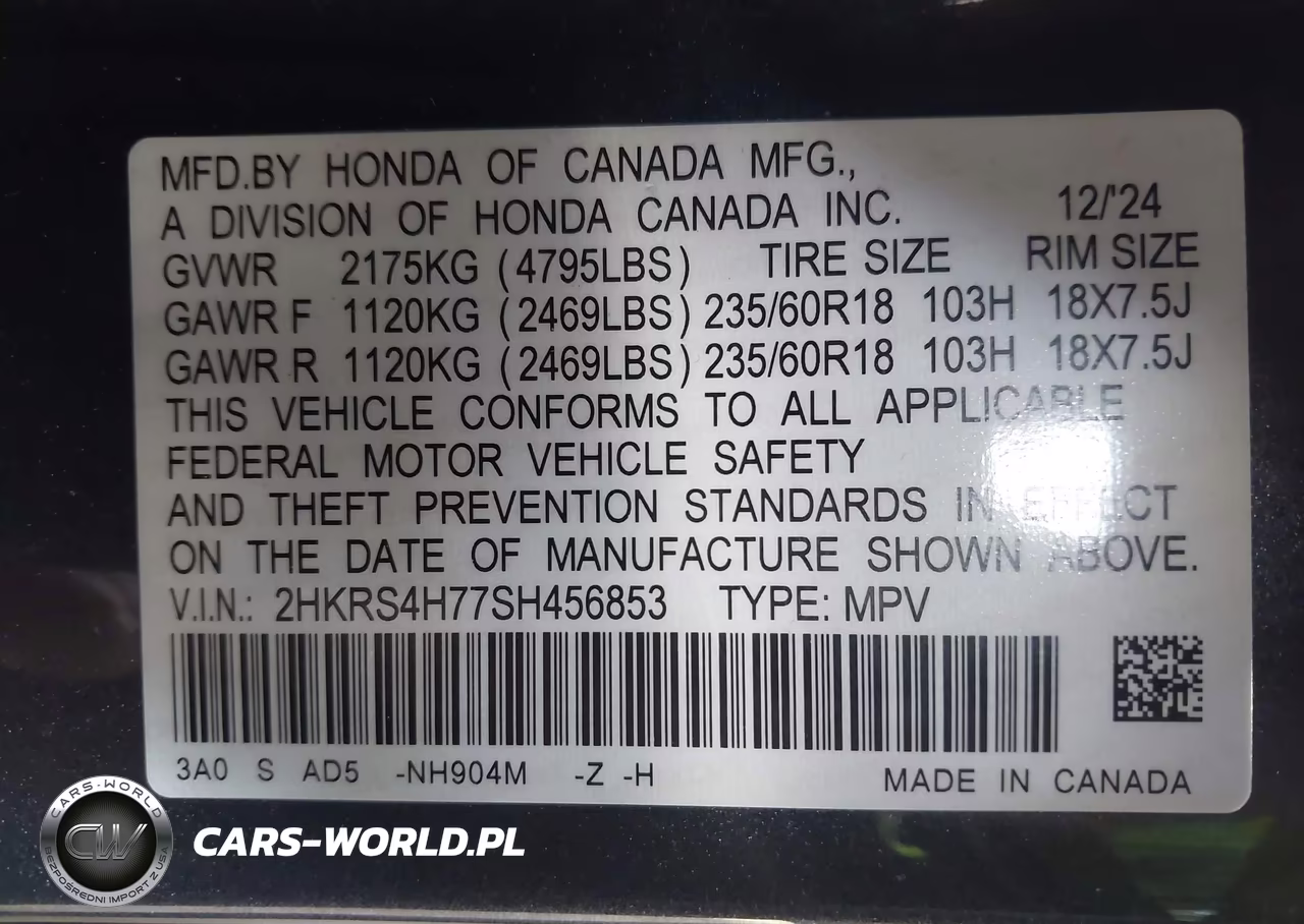2025 Honda Cr-V Ex-L Awd VIN:2HKRS4H77SH456853 - 9