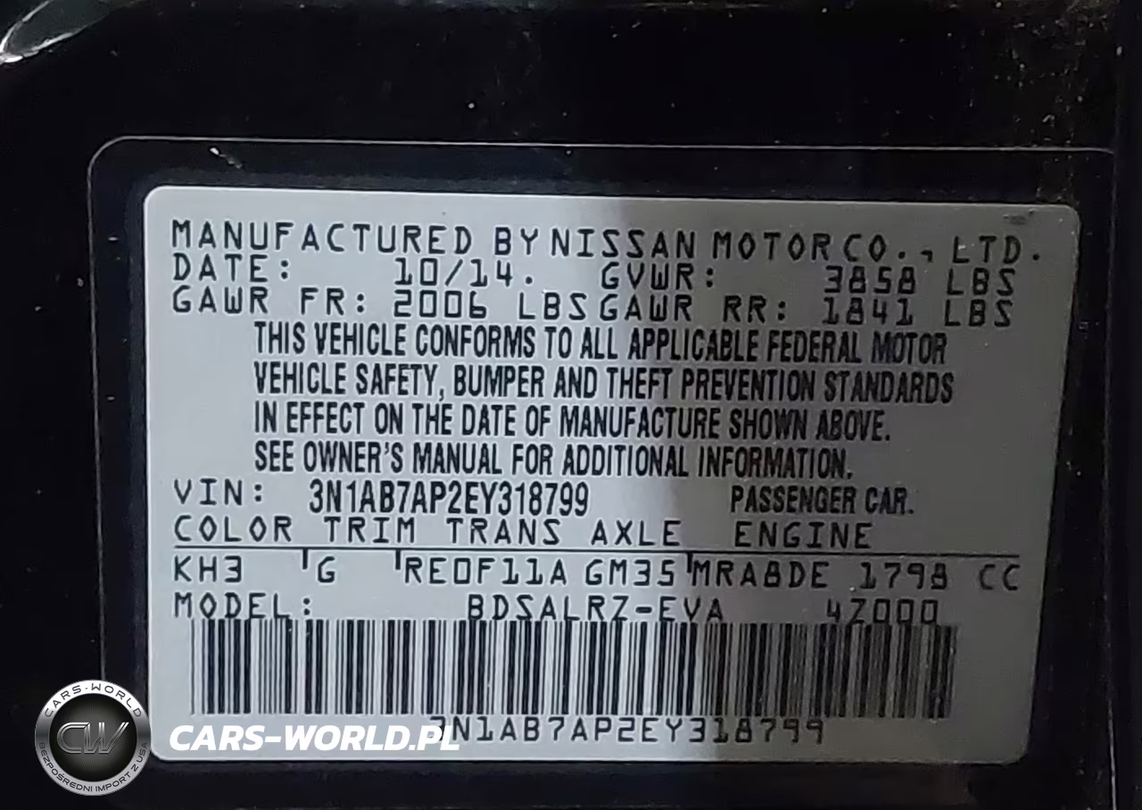 2014 Nissan Sentra Sr VIN:3N1AB7AP2EY318799 - 9