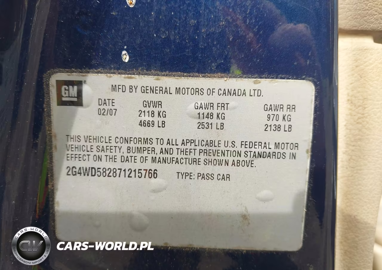 2007 Buick Lacrosse Cxl VIN:2G4WD582871215766 - 9