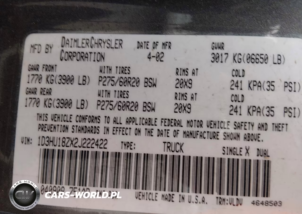2002 Dodge Ram 1500 St VIN:1D3HU18ZX2J222422 - 9