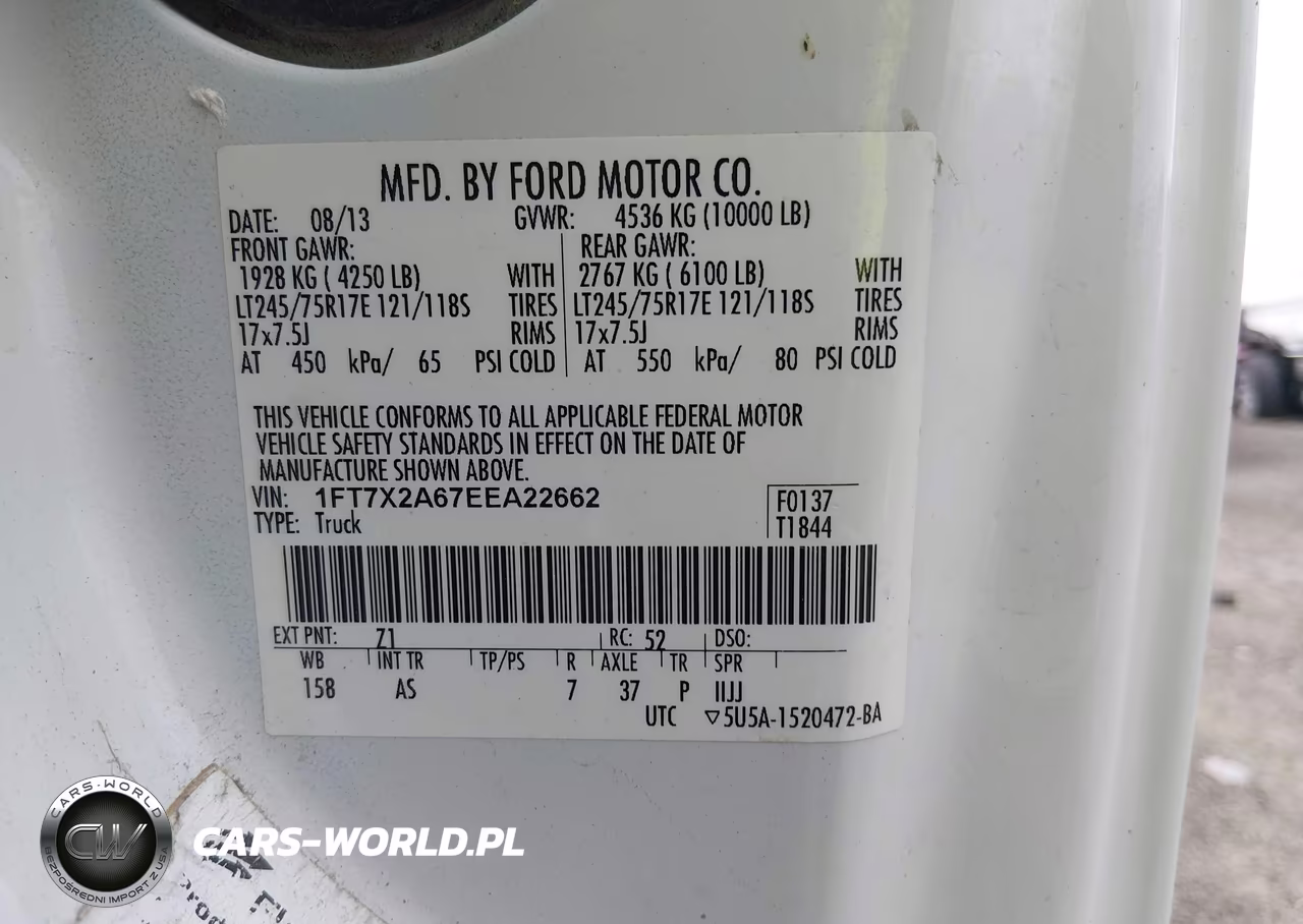 2014 Ford F-250 Xl VIN:1FT7X2A67EEA22662 - 9