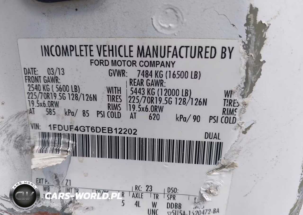 2013 Ford F-450 Chassis Xl VIN:1FDUF4GT6DEB12202 - 8