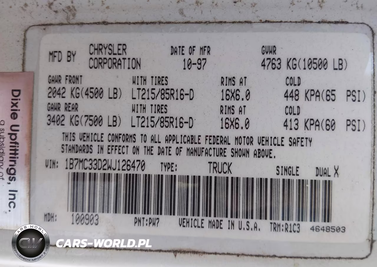 1998 Dodge Ram 3500 St VIN:1B7MC33D2WJ126470 - 8