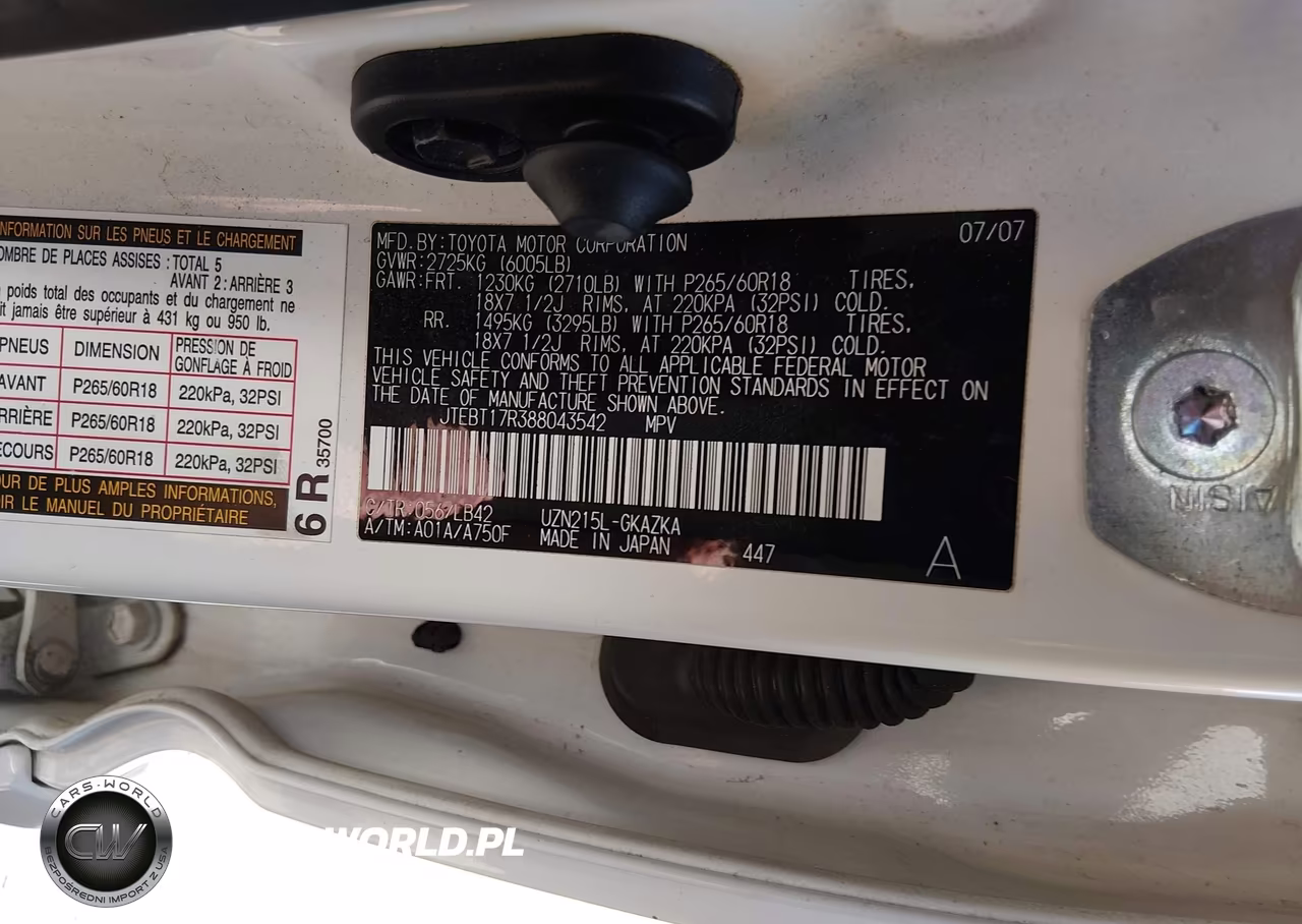 2008 Toyota 4Runner Limited V8 VIN:JTEBT17R388043542 - 9