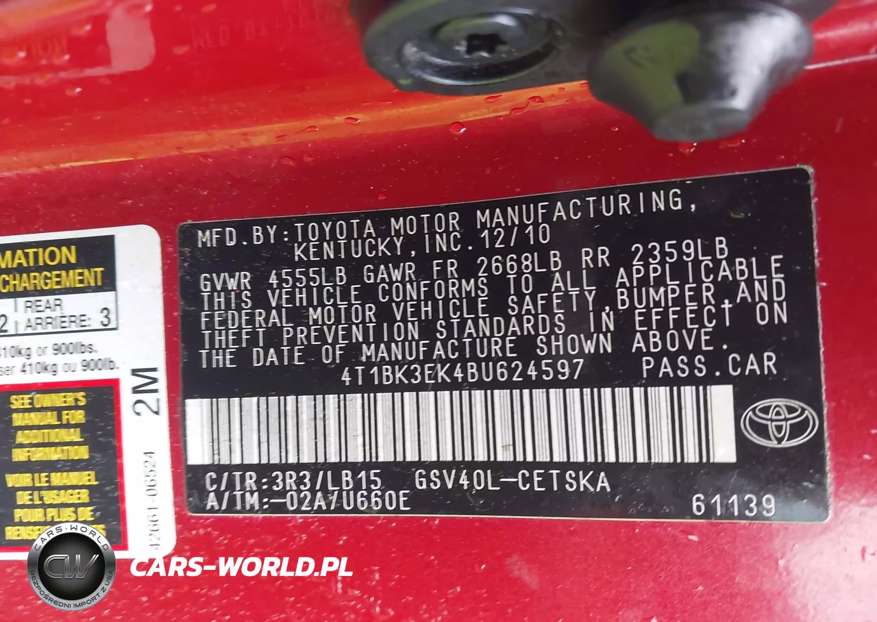 2011 Toyota Camry Se V6 VIN:4T1BK3EK4BU624597 - 9