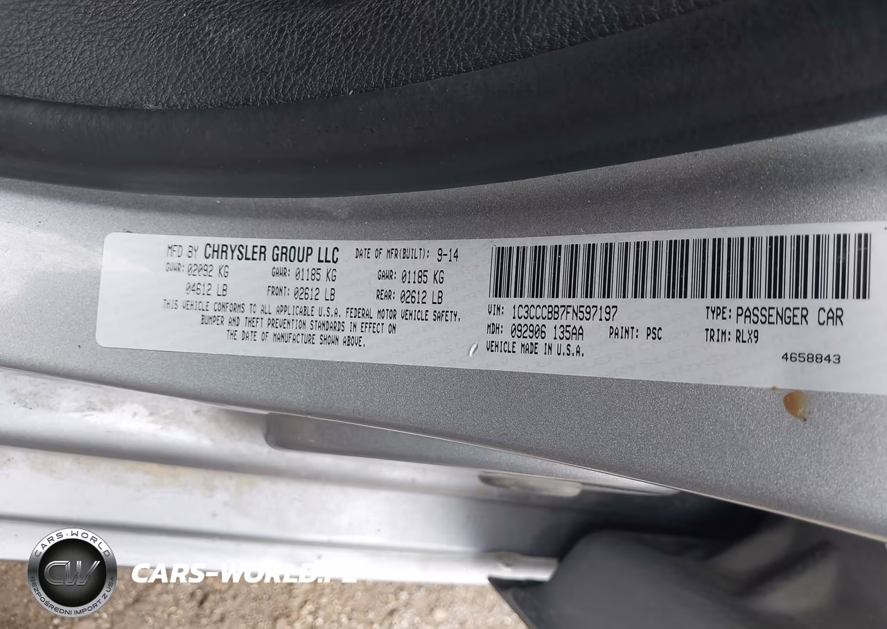 2015 Chrysler 200 S VIN:1C3CCCBB7FN597197 - 9