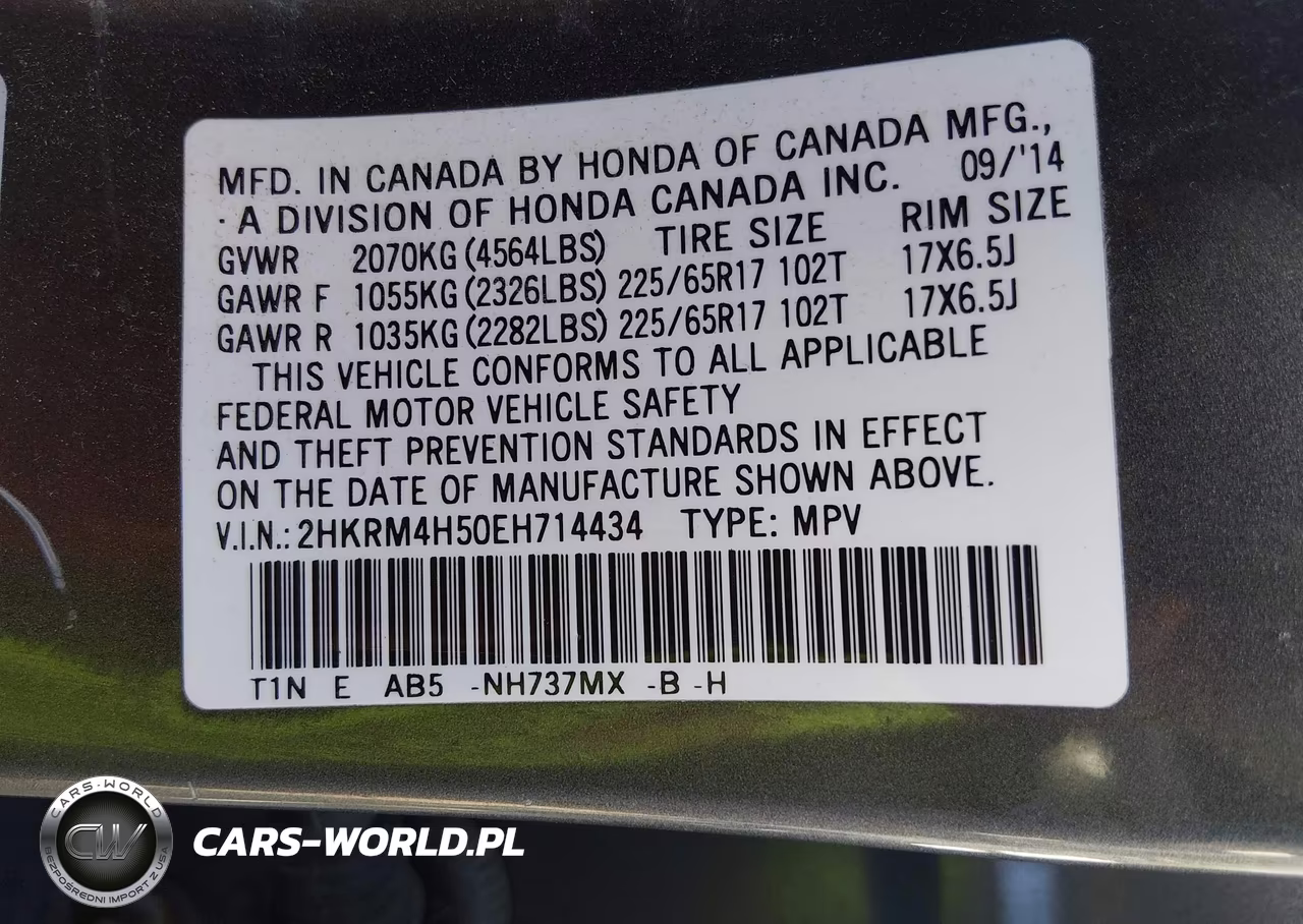 2014 Honda Cr-V Ex VIN:2HKRM4H50EH714434 - 9