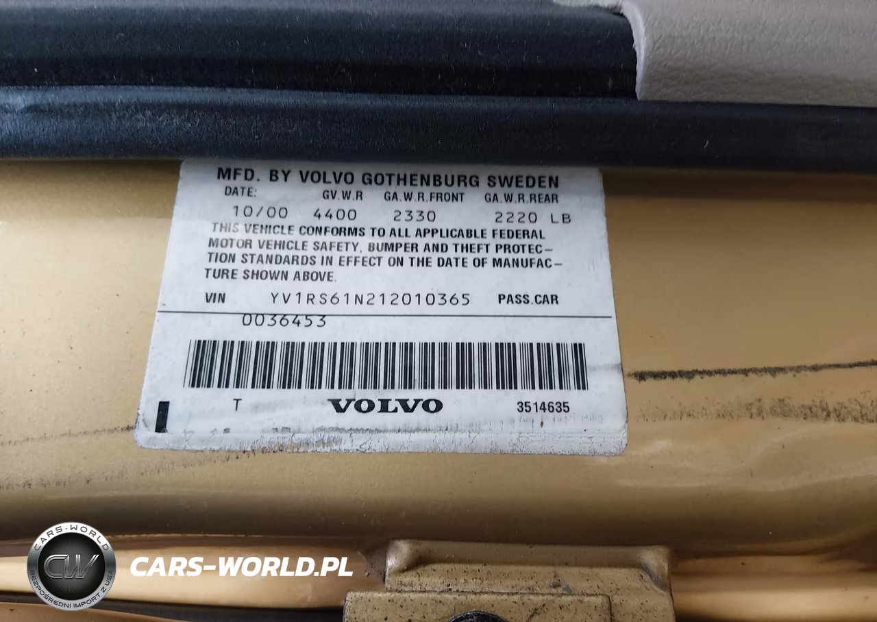 2001 Volvo S60 2.4 VIN:YV1RS61N212010365 - 9