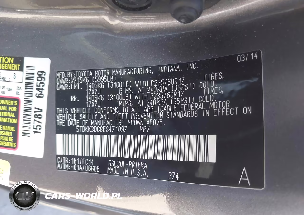 2014 Toyota Sienna Le V6 8 Passenger VIN:5TDKK3DC8ES471097 - 9