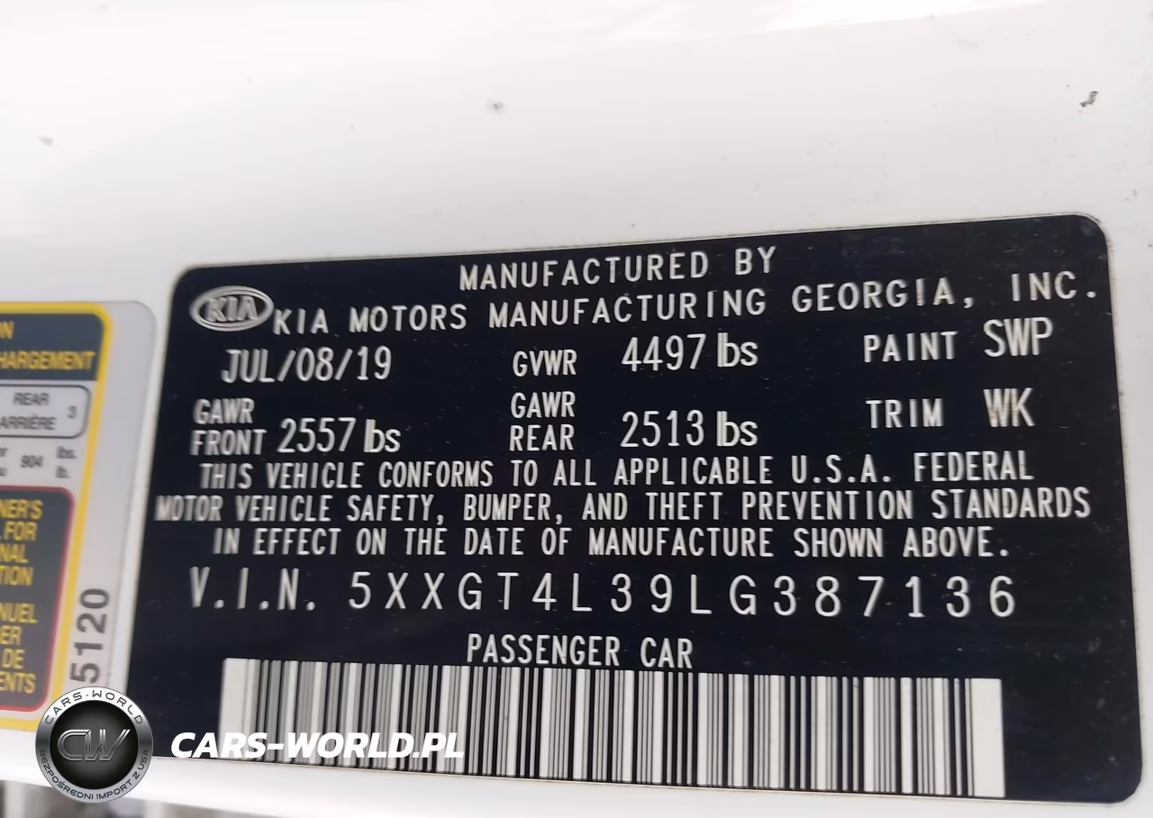 2020 Kia Optima Lx VIN:5XXGT4L39LG387136 - 9