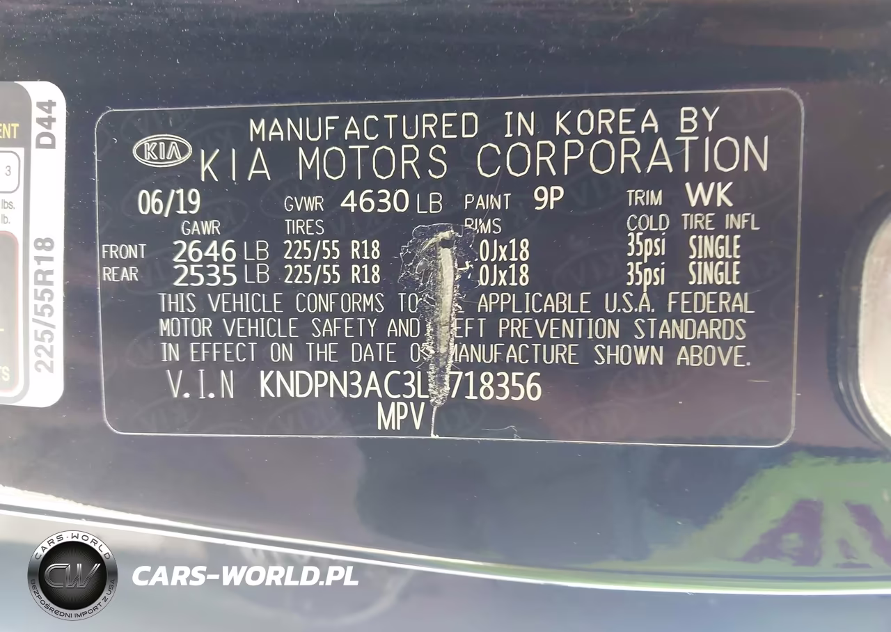 2020 Kia Sportage Ex VIN:KNDPN3AC3L7718356 - 9