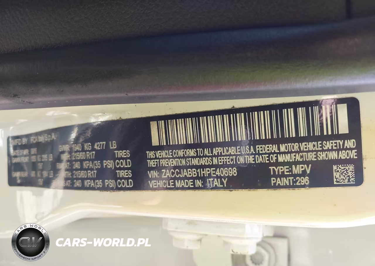 2017 Jeep Renegade Latitude Fwd VIN:ZACCJABB1HPE40698 - 9