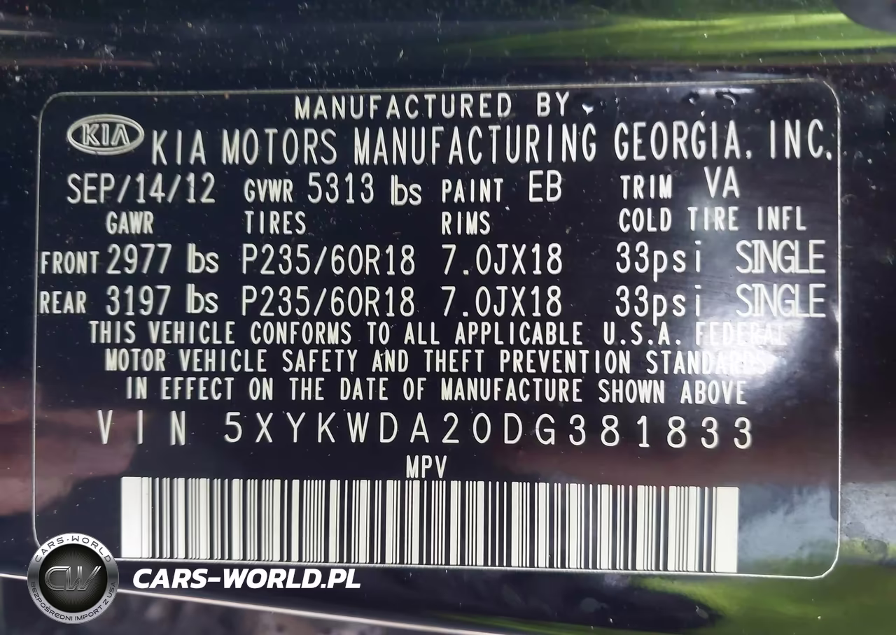2013 Kia Sorento Sx V6 VIN:5XYKWDA20DG381833 - 9