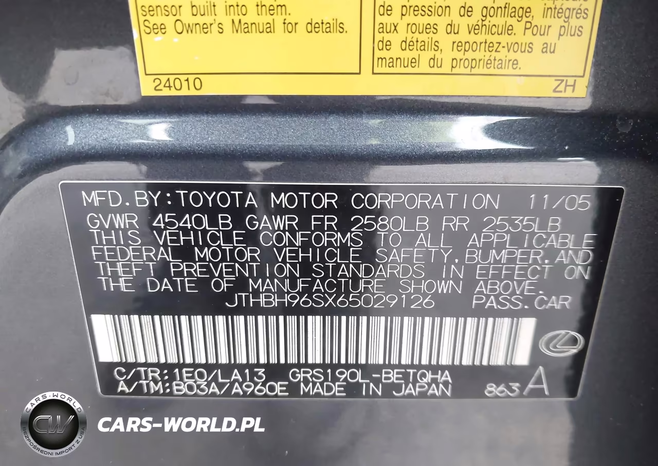 2006 Lexus Gs 300 VIN:JTHBH96SX65029126 - 9