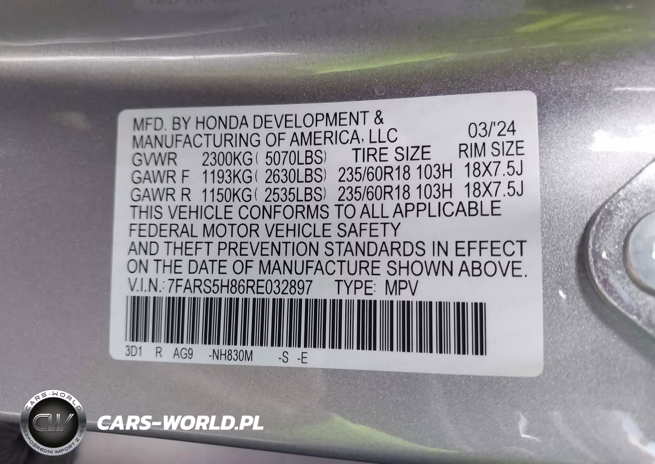 2024 Honda Cr-V Hybrid Sport-L VIN:7FARS5H86RE032897 - 9