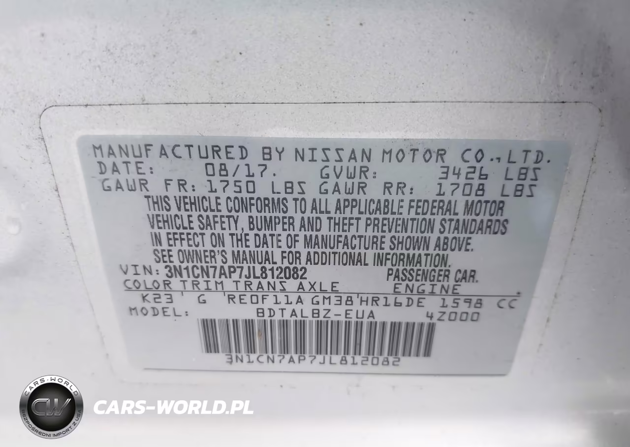2018 Nissan Versa 1.6 Sv VIN:3N1CN7AP7JL812082 - 9