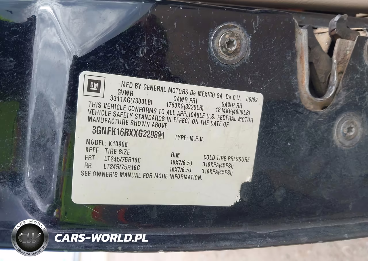 1999 Chevrolet Suburban 1500 Lt VIN:3GNFK16RXXG229881 - 9