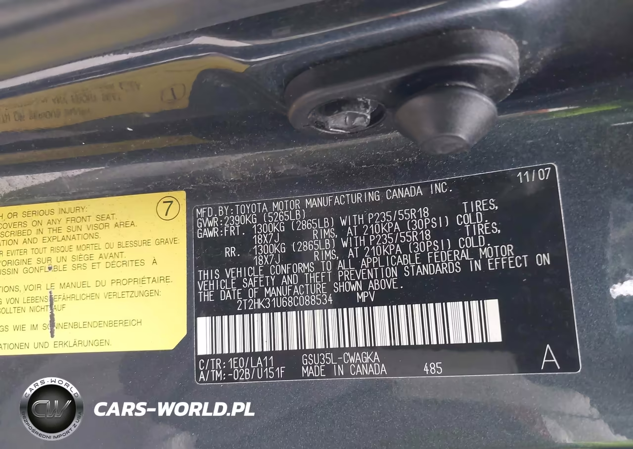 2008 Lexus Rx 350 VIN:2T2HK31U68C088534 - 9