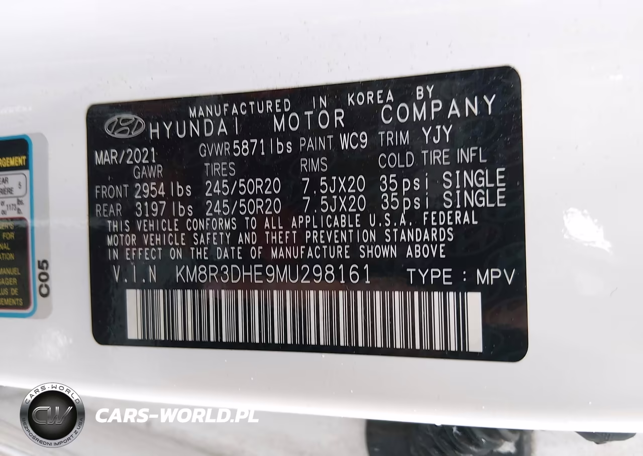 2021 Hyundai Palisade Sel VIN:KM8R3DHE9MU298161 - 9