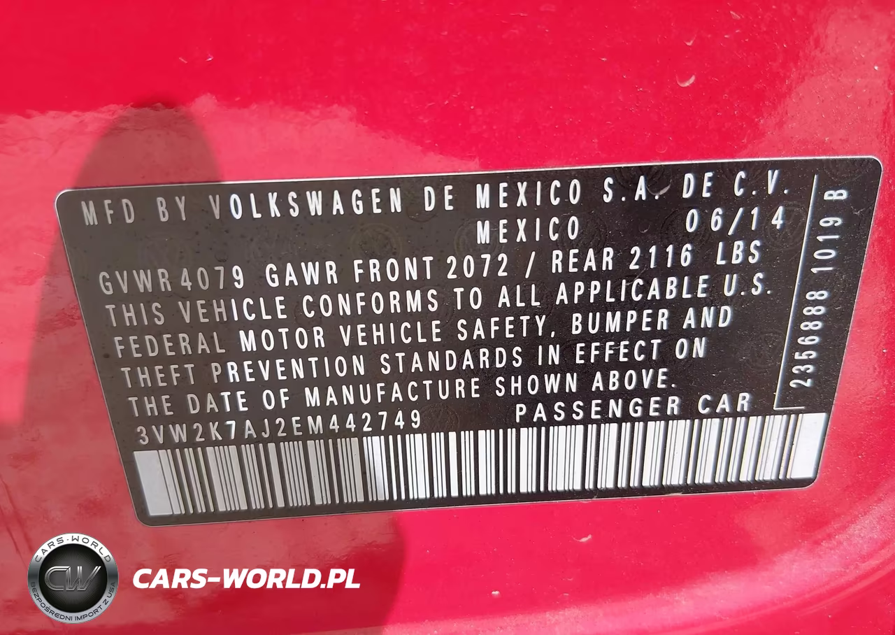 2014 Volkswagen Jetta 2.0L S VIN:3VW2K7AJ2EM442749 - 9