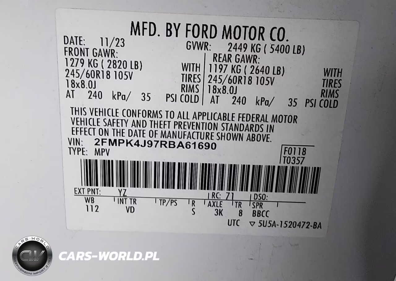 2024 Ford Edge Sel VIN:2FMPK4J97RBA61690 - 9