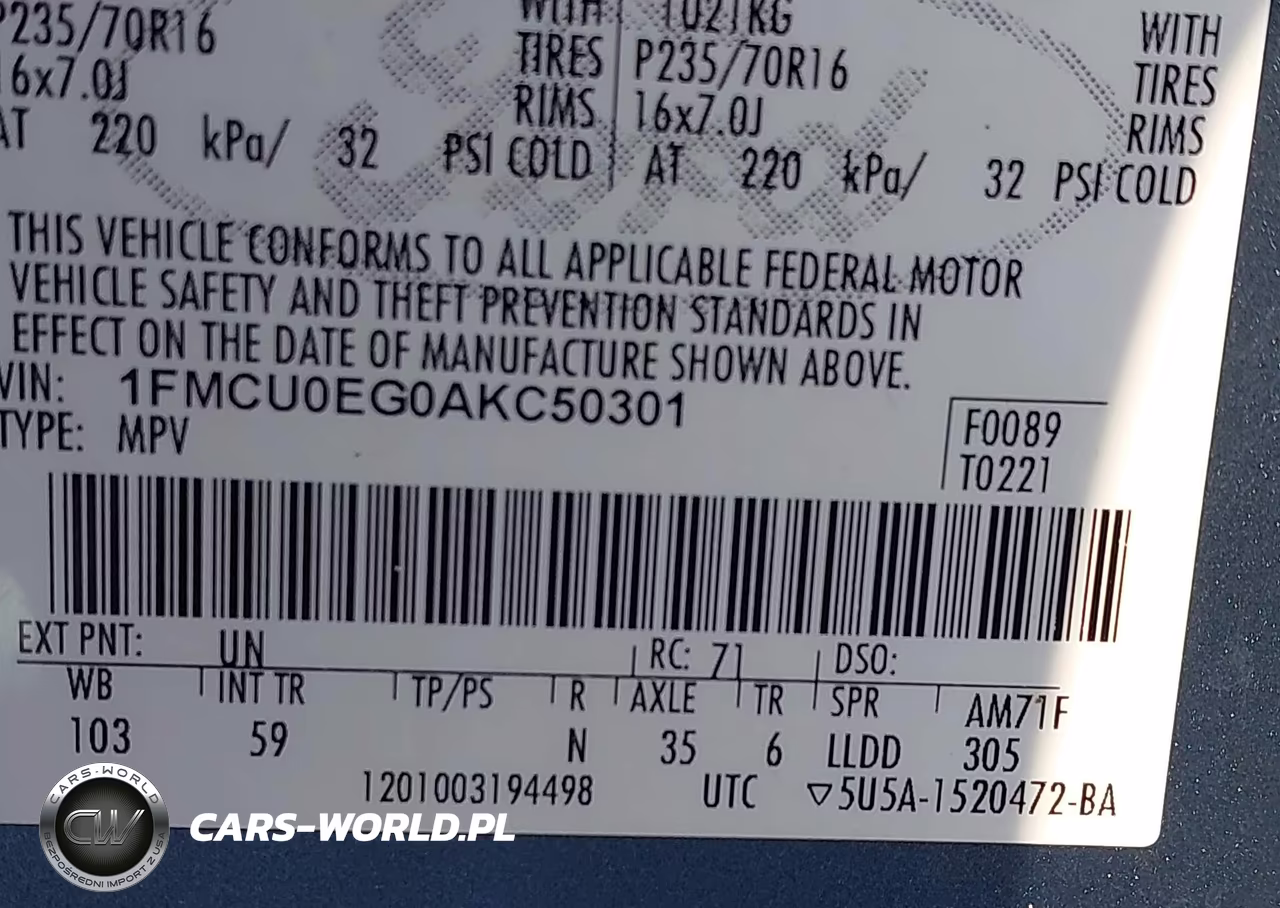 2010 Ford Escape Limited VIN:1FMCU0EG0AKC50301 - 9