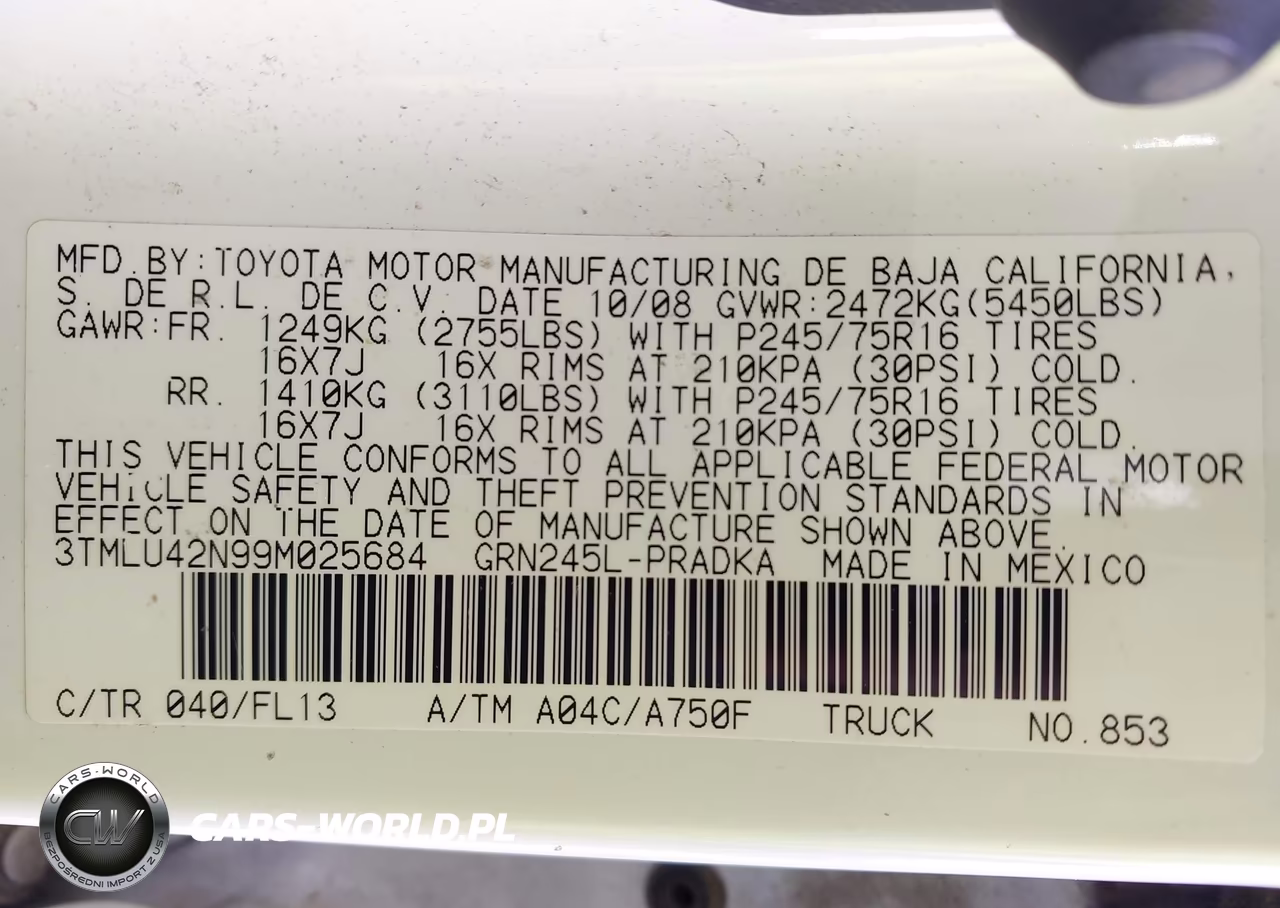 2009 Toyota Tacoma Base V6 VIN:3TMLU42N99M025684 - 9