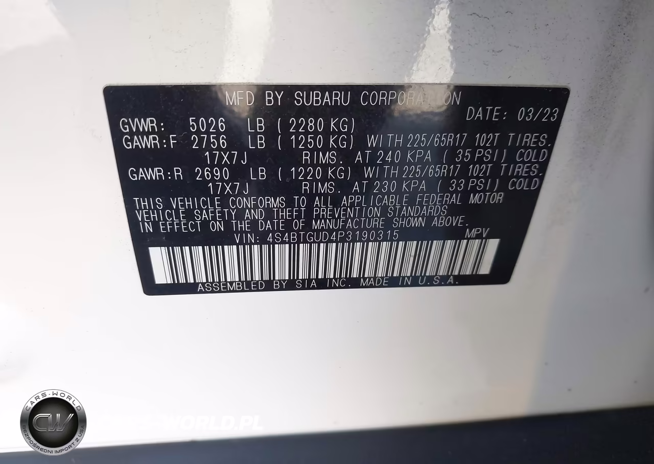 2023 Subaru Outback Wilderness VIN:4S4BTGUD4P3190315 - 9