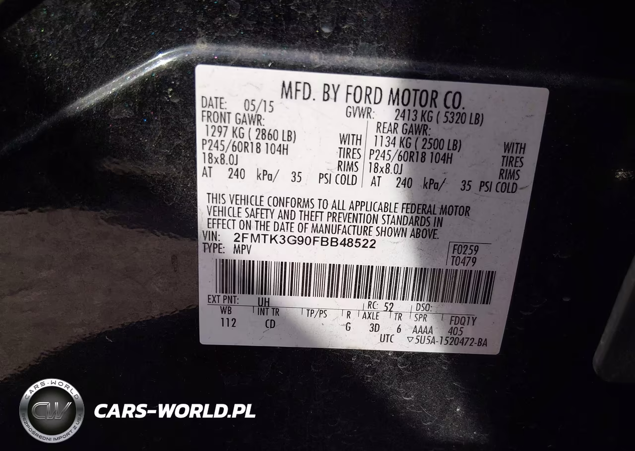 2015 Ford Edge Se VIN:2FMTK3G90FBB48522 - 9