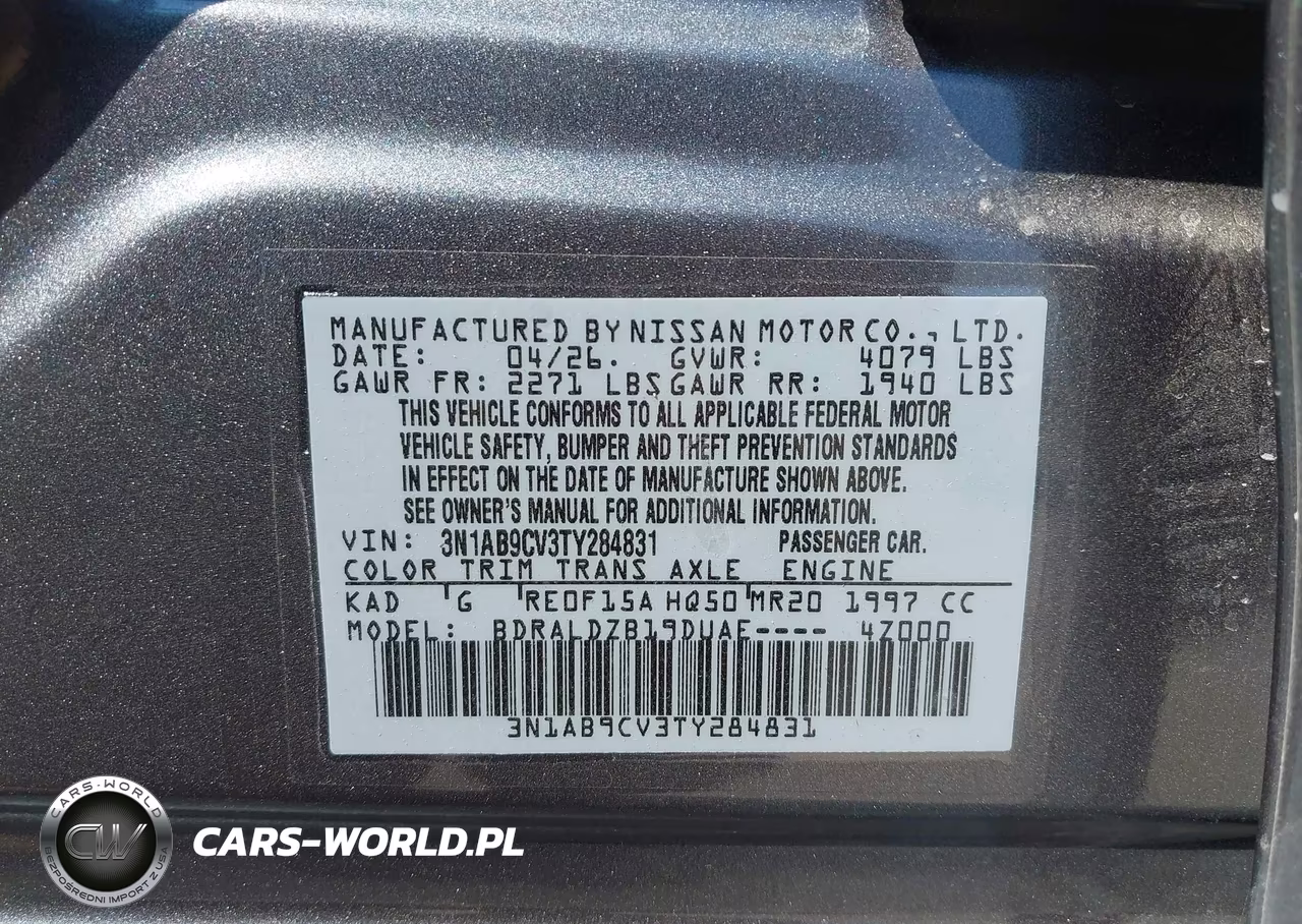 2026 Nissan Sentra Sv VIN:3N1AB9CV3TY284831 - 9