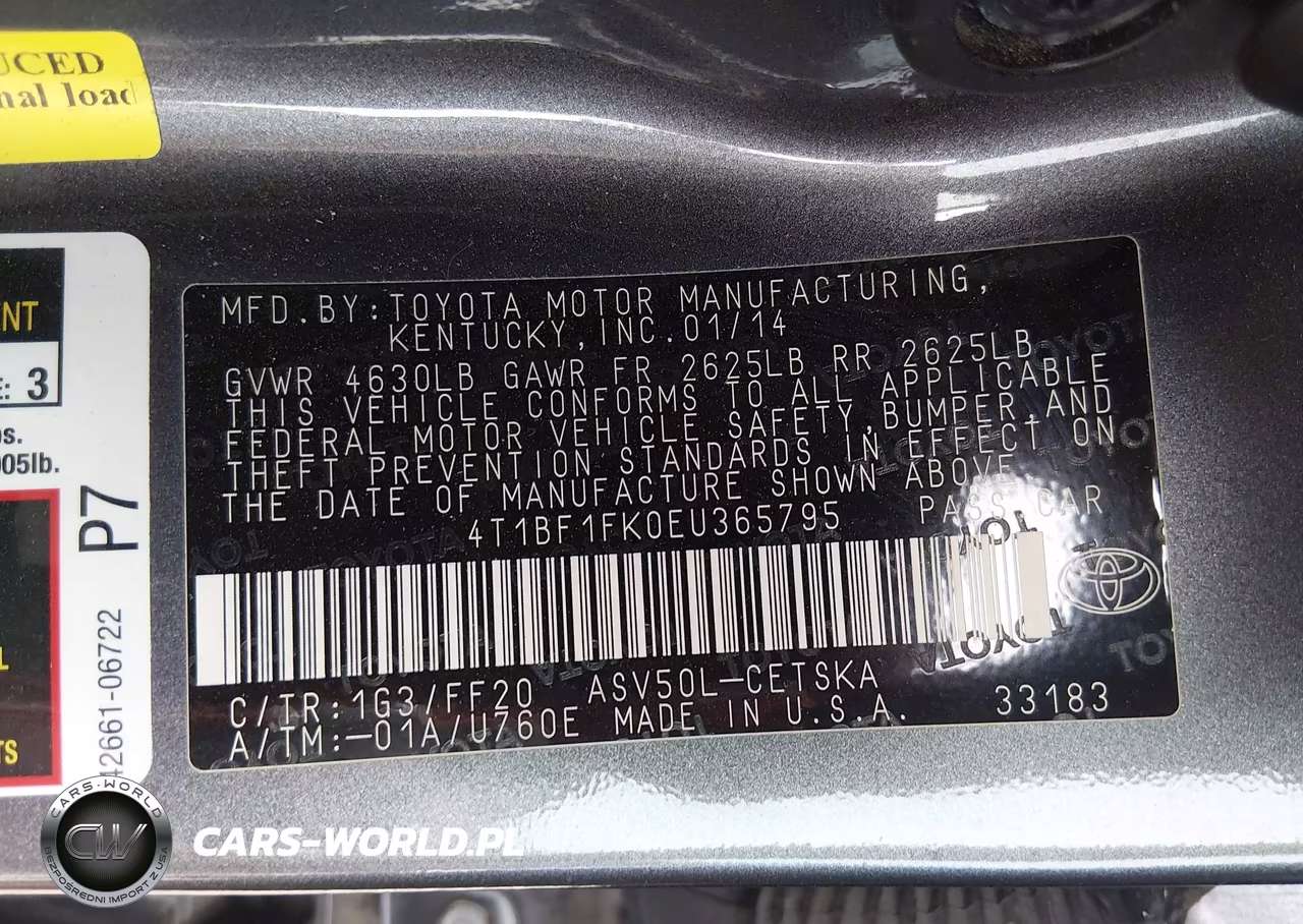 2014 Toyota Camry Se VIN:4T1BF1FK0EU365795 - 9