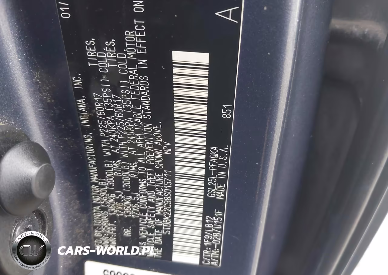 2008 Toyota Sienna Limited VIN:5TDBK22C98S015711 - 9