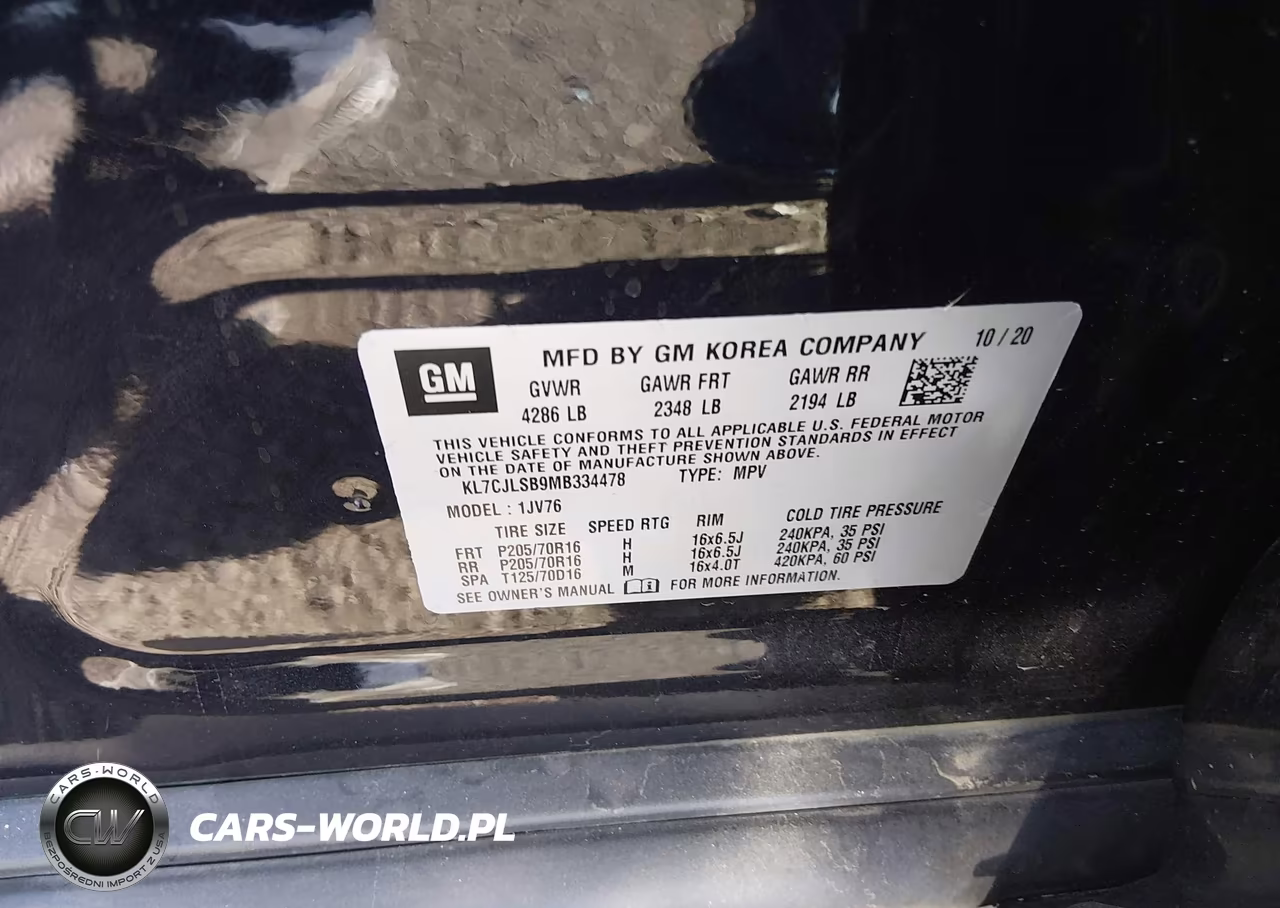 2021 Chevrolet Trax Fwd Lt VIN:KL7CJLSB9MB334478 - 9