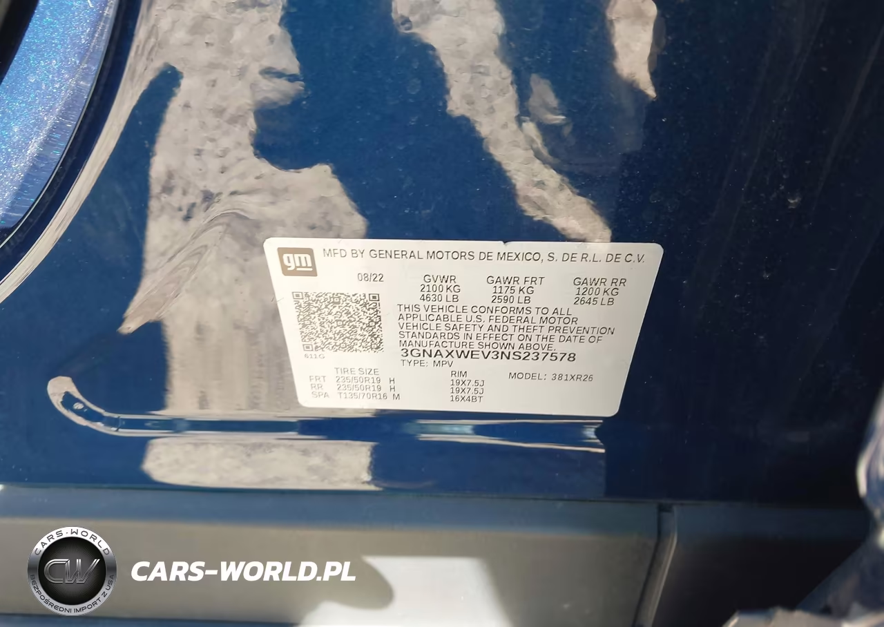 2022 Chevrolet Equinox Awd Rs VIN:3GNAXWEV3NS237578 - 9