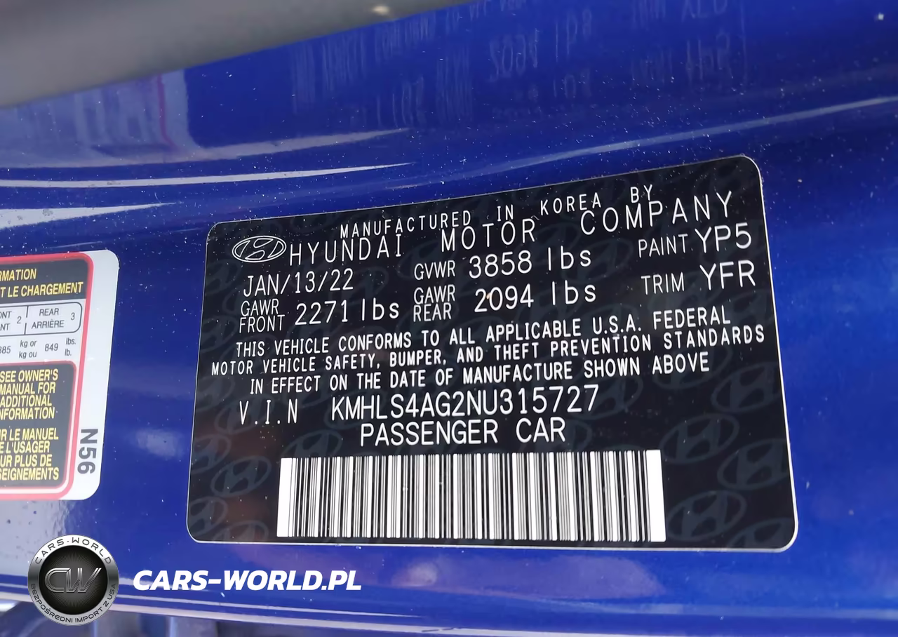 2022 Hyundai Elantra Sel VIN:KMHLS4AG2NU315727 - 9