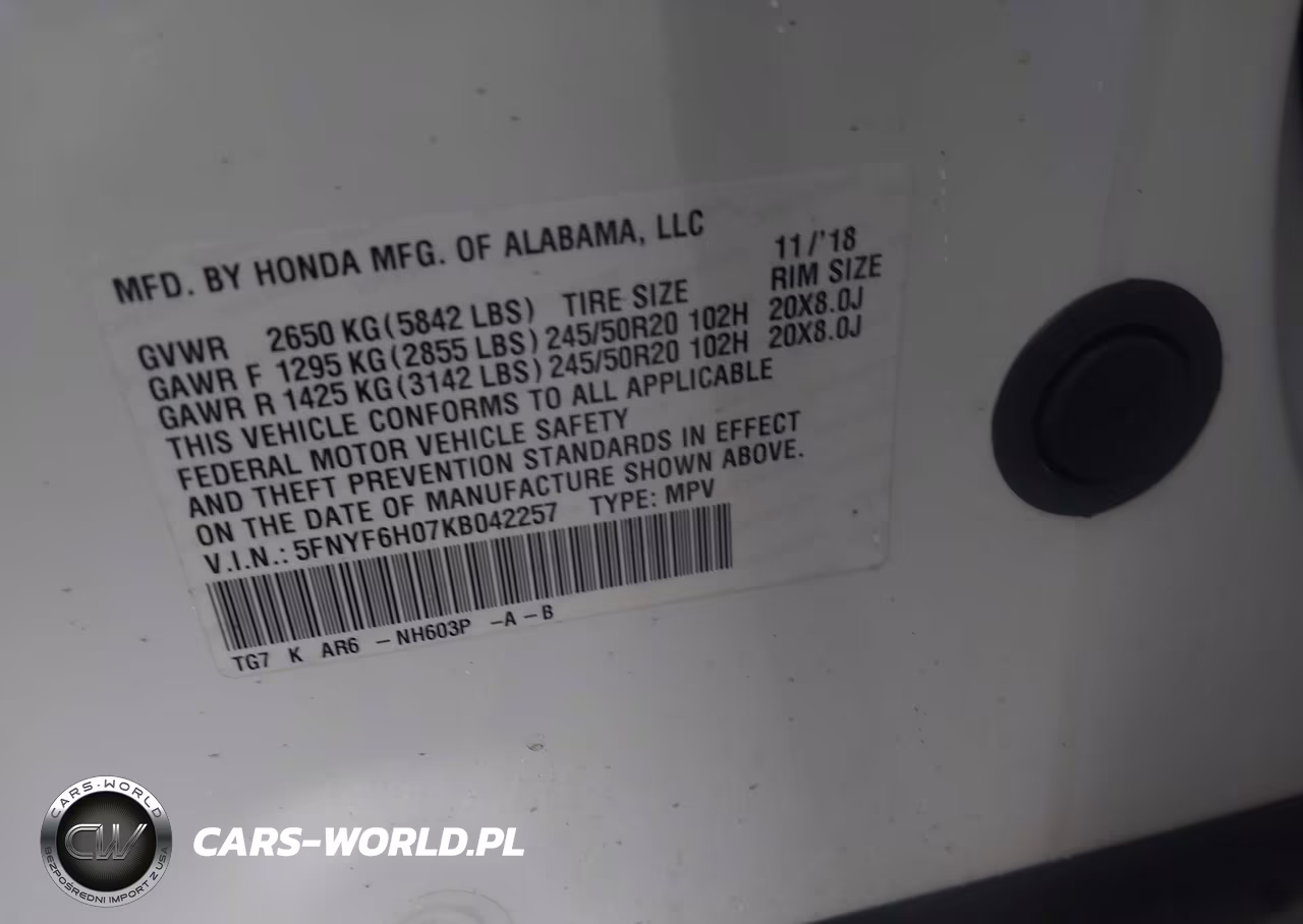 2019 Honda Pilot Elite VIN:5FNYF6H07KB042257 - 9