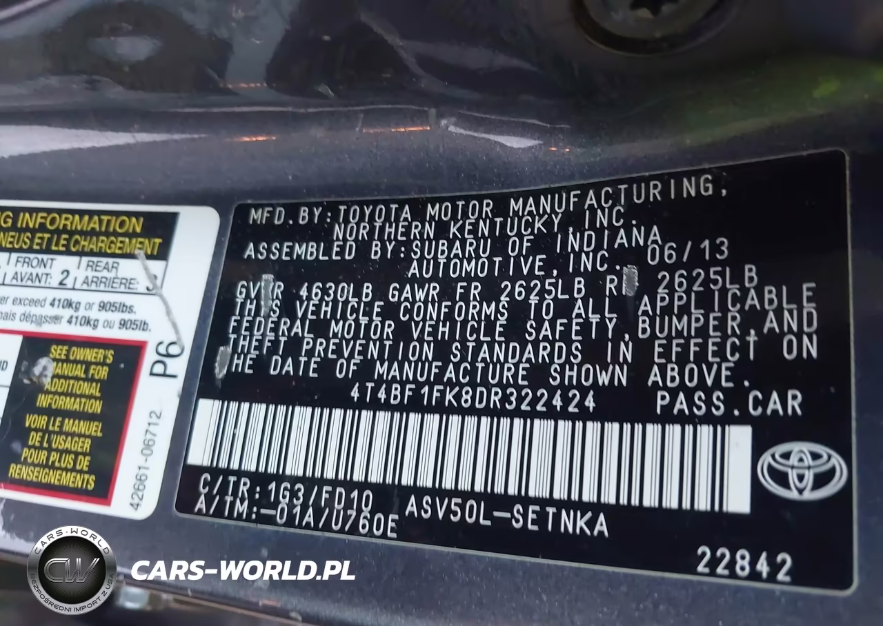 2013 Toyota Camry Le VIN:4T4BF1FK8DR322424 - 9