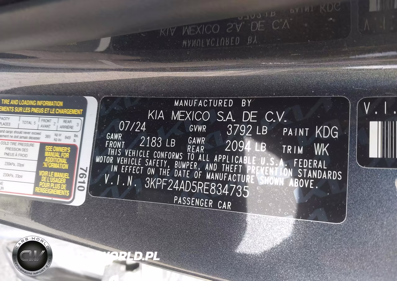 2024 Kia Forte Lxs VIN:3KPF24AD5RE834735 - 9