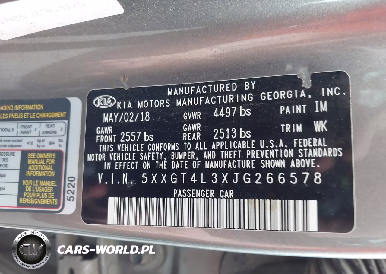 2018 Kia Optima Lx VIN:5XXGT4L3XJG266578 - 9