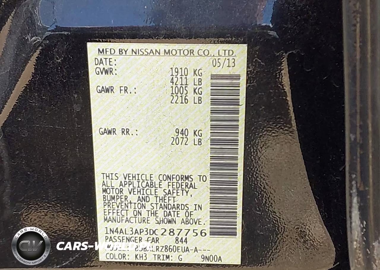 2013 Nissan Altima 2.5 S VIN:1N4AL3AP3DC287756 - 9