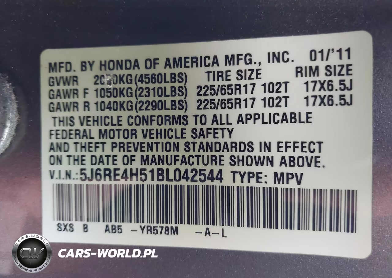 2011 Honda Cr-V Ex VIN:5J6RE4H51BL042544 - 9
