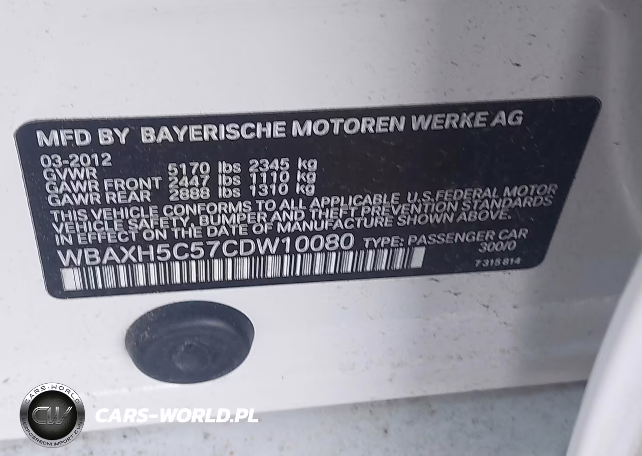 2012 BMW 528I xDrive VIN:WBAXH5C57CDW10080 - 9