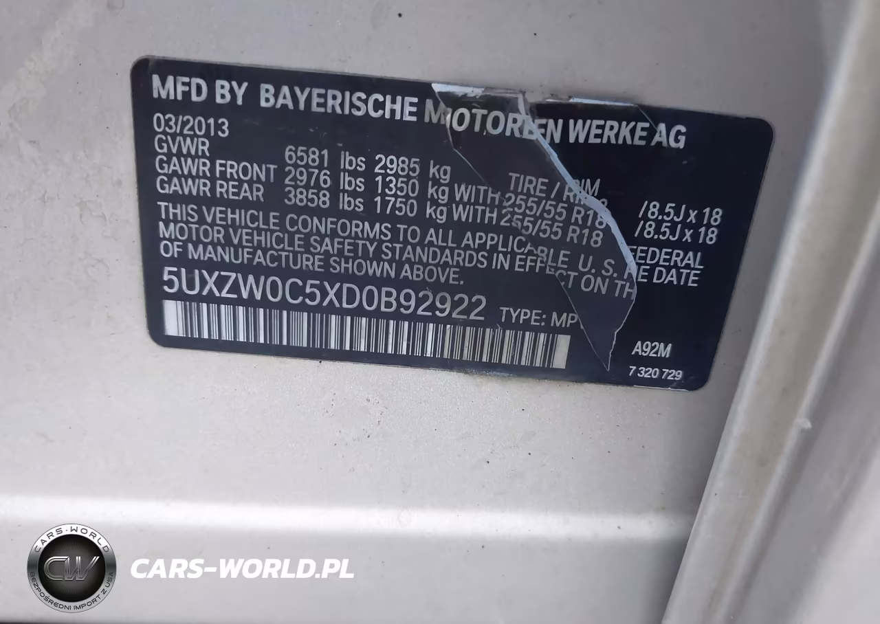 2013 BMW X5 xDrive35D VIN:5UXZW0C5XD0B92922 - 9